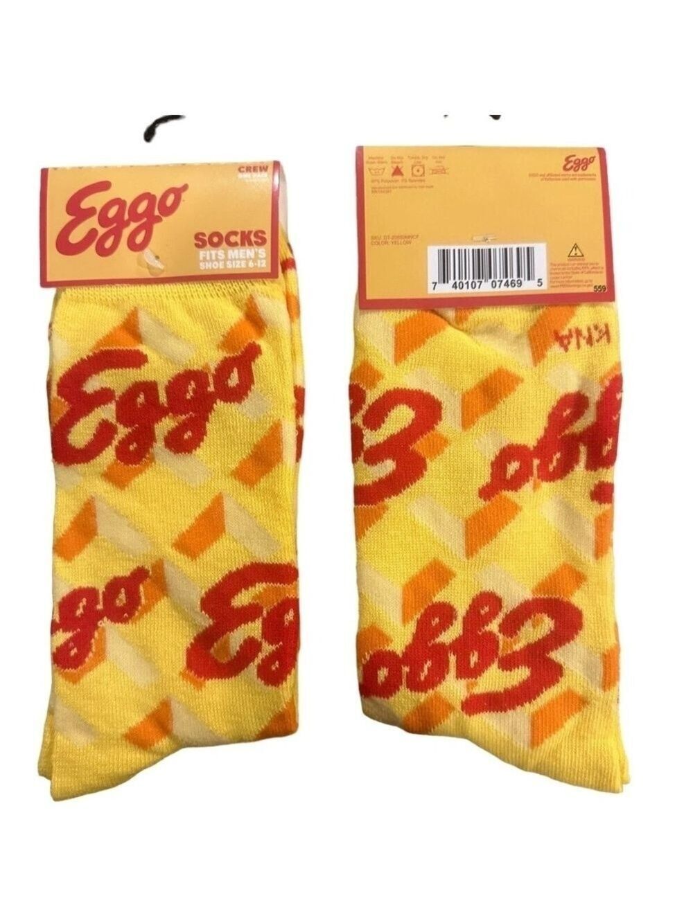 4/$25 Eggo Waffle Novelty Crew Socks New Collectible Graphic Socks Unisex